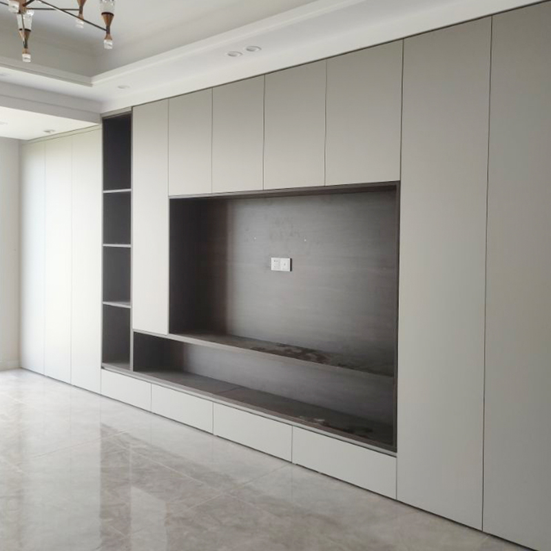 全屋定制滿墻電視柜收納現(xiàn)代簡(jiǎn)約入戶大容量?jī)?chǔ)物電視柜